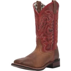 Laredo Tan And Red Darla Boots