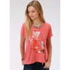 Karman Roper Coral Corral Aztec Loose Scoop Neck Tee -Western Cowboy Equipment 0303905144016