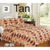Southwest 4 Pc Queen Luxury Comforter Set - Tan -Western Cowboy Equipment 0445TAN
