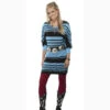 Cruel Girl Turquoise And Black Stripe Dress -Western Cowboy Equipment 04c767327928ce180240b5fd643fa5f2
