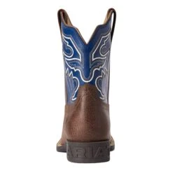 Ariat Kid's Chocolate And Navy Sorting Pen Boots -Western Cowboy Equipment 10038333 heel