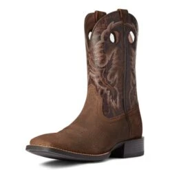 Ariat Men's Sport Buck Out Boots -Western Cowboy Equipment 10038502 3 4 front