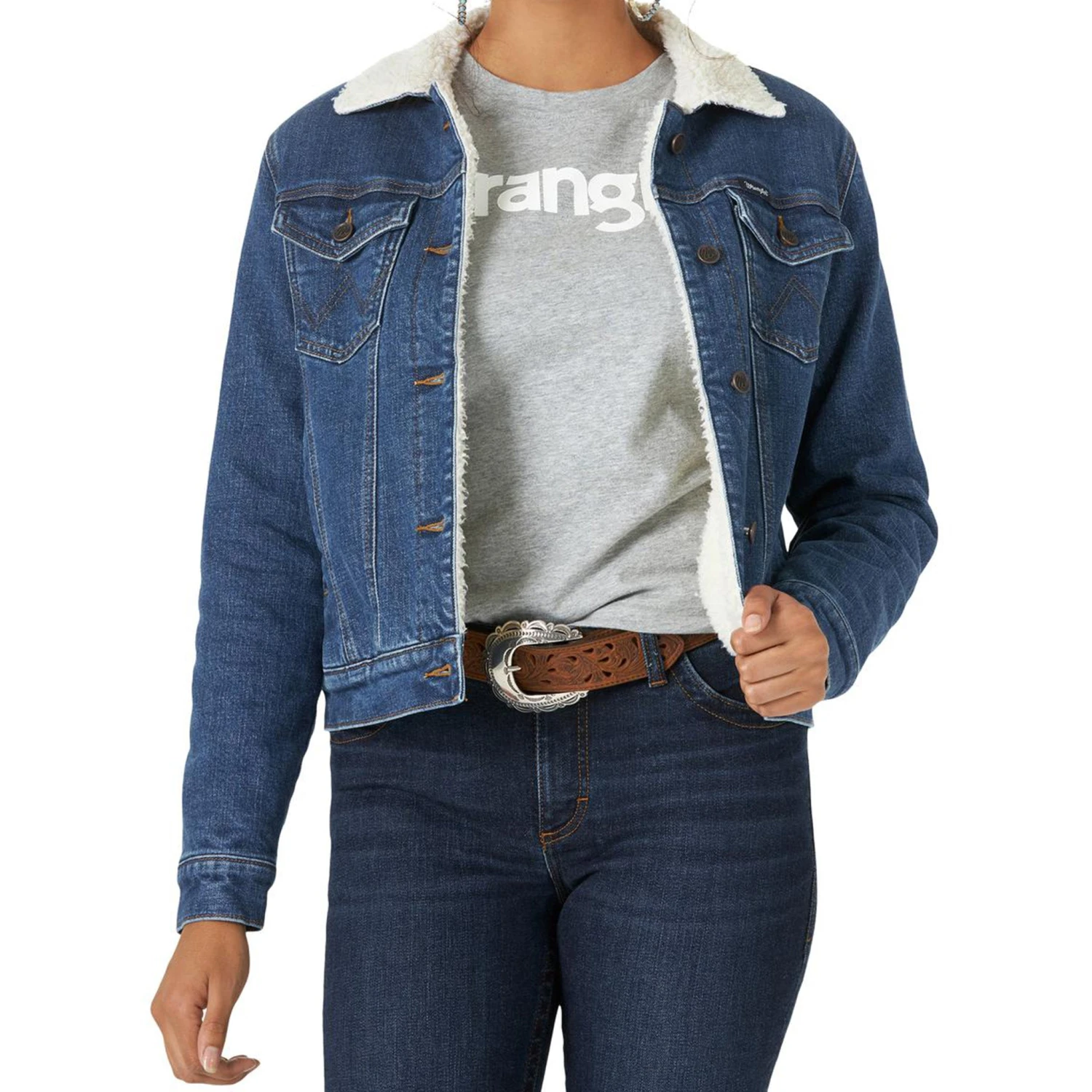 Wrangler Women's Denim Sherpa Jacket 3 Wrangler Women's Denim Sherpa Jacket