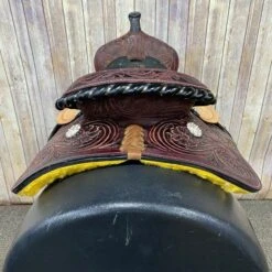 Shiloh Youth Saddle With Floral Tooling And Black Felt Seat, 12 Inch Seat -Western Cowboy Equipment 119912 3