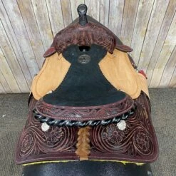Shiloh Youth Saddle With Floral Tooling And Black Felt Seat, 12 Inch Seat -Western Cowboy Equipment 119912 4
