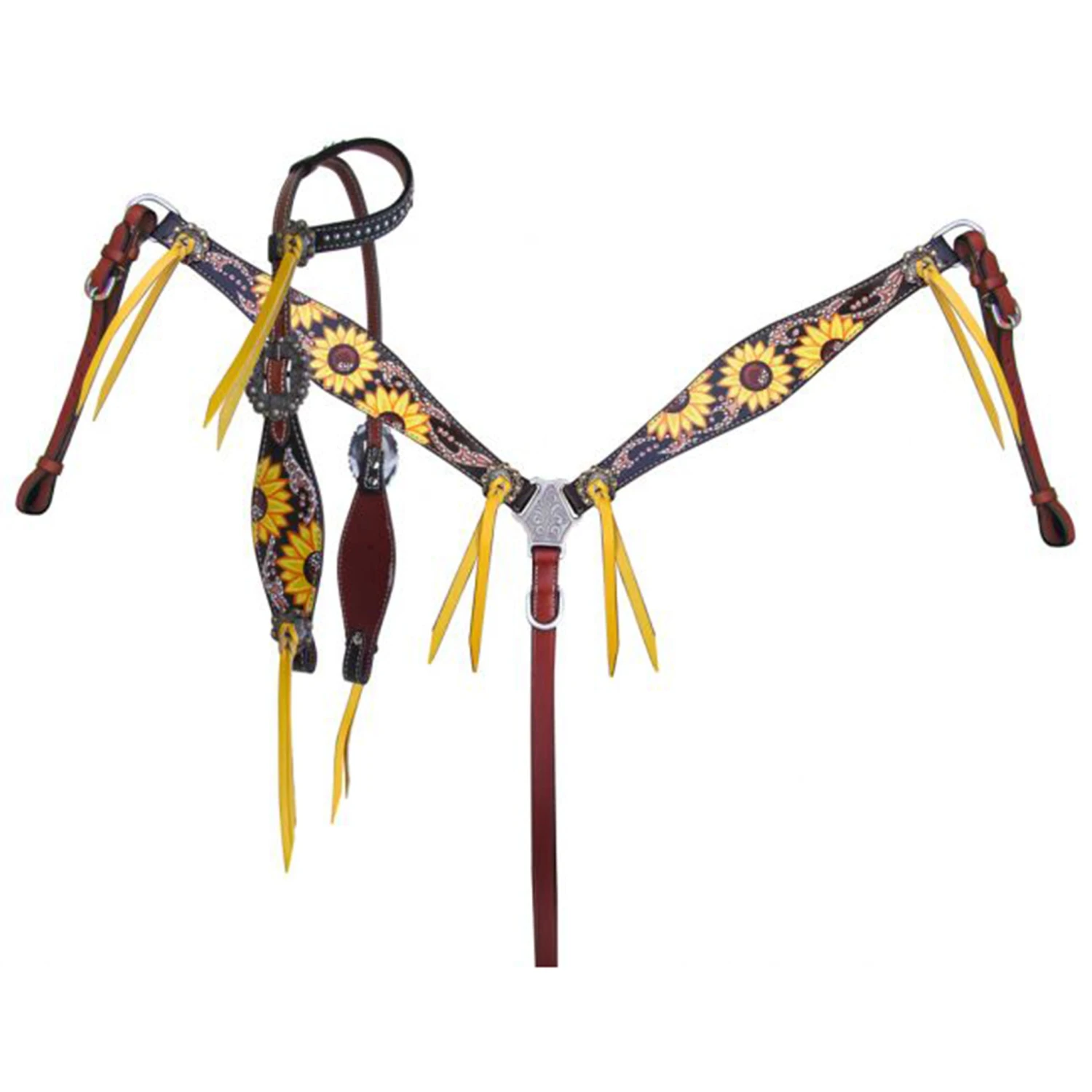 Sunflower Headstall And Breast Collar 3 Sunflower Headstall And Breast Collar