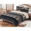 Southwest 3 Pc Queen Comforter Set - Tan & Turquoise -Western Cowboy Equipment 17426tanandturquoise