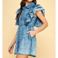 Denim Ruffle Accented Dress -Western Cowboy Equipment 18536675 262d49d3 961f 4c0f 87ac 78f1cde9c24f 1