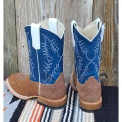 Anderson Bean Kid's Sahara Sand & Nassau Navy Boots -Western Cowboy Equipment 20210927 151337