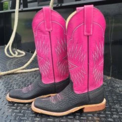 Anderson Bean Black/Pink Oiled Shark Boots -Western Cowboy Equipment 20220523 143937
