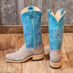 Olathe Grey Bison W/ Turquoise Boots -Western Cowboy Equipment 20221228 155301