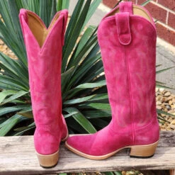 Macie Bean Hot Pink Suede Boots -Western Cowboy Equipment 20230522 141319copy