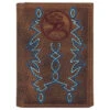 Hooey Blue Boot Stitched Tri Fold Wallet