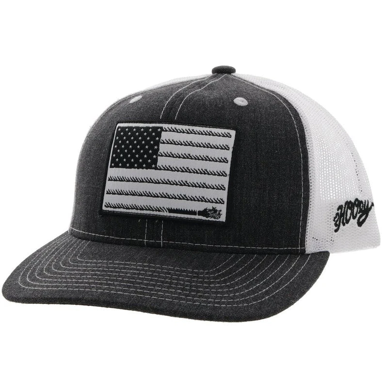 Hooey YOUTH Charcoal/White Cap-Cowboy Flag Patch 3 Hooey YOUTH Charcoal/White Cap-Cowboy Flag Patch