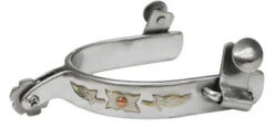 Showman Stainless Steel Leaf Overlay Spurs