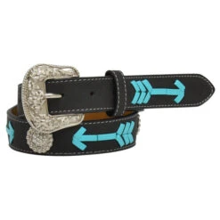 Kid's Black And Turquoise Arrow Belt