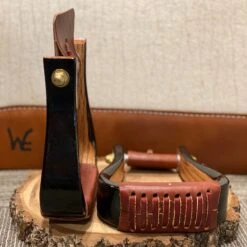 Nettles Stirrups 2" Flatbottom Varnish -Western Cowboy Equipment 2 FV2