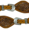 Showman Youth Floral Rhinestone Buckle Spur Straps
