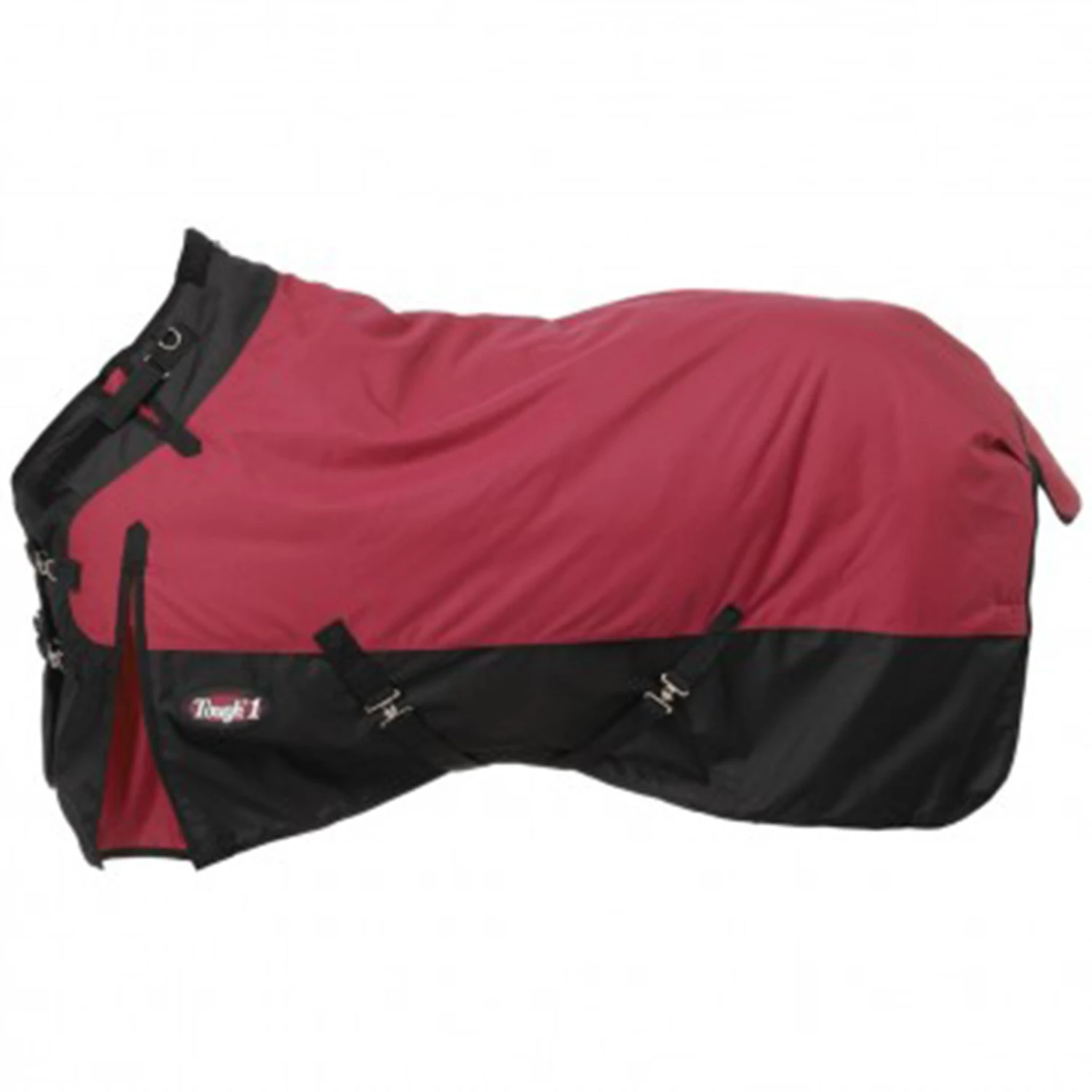 Tough-1 1200D Waterproof Poly Turnout Blanket - Burgundy 3 Tough-1 1200D Waterproof Poly Turnout Blanket - Burgundy