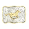 Gold And Silver Running Horse Buckle -Western Cowboy Equipment 3757452
