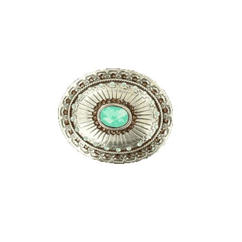 Turquoise And Brown Tribal Stamp Buckle 3 Turquoise And Brown Tribal Stamp Buckle