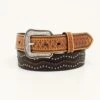 3d Men's Tooled Studs Round Concho Belt -Western Cowboy Equipment 3D Mens Belt 1 12 Tooled Studs Round Concho Brown prd 79667 s d100012502