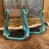 Nettles Stirrups 3" Distressed Turquoise W/Leveler -Western Cowboy Equipment 3 GBRDR L