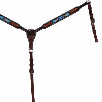Professional's Choice Blue Beaded Aztec Breast Collar 3 Professional's Choice Blue Beaded Aztec Breast Collar
