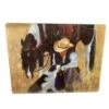 Cowboy Kneeling With Horse Glass Cutting Board -Western Cowboy Equipment 40151