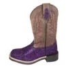 Youth Purple Glitter And Brown Square Toe Boots -Western Cowboy Equipment 4637903092 67e18356 c116 45b7 bcfa c4215a58b68e