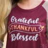 Southern Grace Maroon Grateful B-ball Tee 1 Southern Grace Maroon Grateful B-ball Tee -Western Cowboy Equipment 4832.2