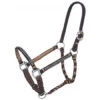 Braided Cord Halter With Crystal Accents - Brown/Tan/Black 1 Braided Cord Halter With Crystal Accents - Brown/Tan/Black -Western Cowboy Equipment 50 5025 327