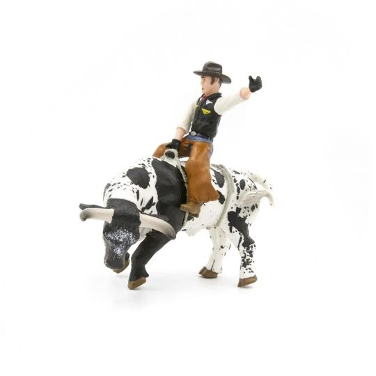 Little Buster Black & White Bucking Bull With Rider 3 Little Buster Black & White Bucking Bull With Rider