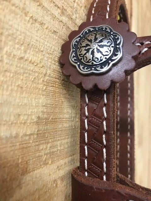 HR Oiled Basket Weave Quick Change One Ear With Concho 4 HR Oiled Basket Weave Quick Change One Ear With Concho - Image 2