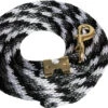Mustang Black/White/ And Grey Poly Lead Rope 2 Mustang Black/White/ And Grey Poly Lead Rope -Western Cowboy Equipment 6000 DHT