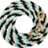 Mustang Poly Lead Rope - Black/White/Mint -Western Cowboy Equipment 6000 DTV
