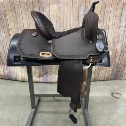 Circle Y Wide 14.5-Inch-Wide Lindale Chocolate Barrel Saddle -Western Cowboy Equipment 6228 745C 05
