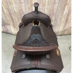 Circle Y Wide 14.5-Inch-Wide Lindale Chocolate Barrel Saddle -Western Cowboy Equipment 6228 745C 05 4