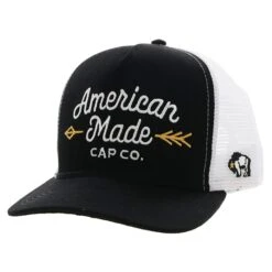 Hooey Black And White American Made Cap