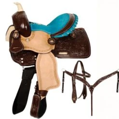 Double T Turquoise Seat Youth Saddle