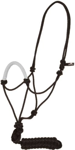 Mustang Solid Nose Rope Halter - White