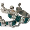 Showman Teal And Iridescent Bumper Spurs -Western Cowboy Equipment 8034Teal