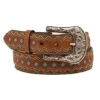 Ariat Women's Brown And Turquoise Diamond Inlay Belt -Western Cowboy Equipment A1518202