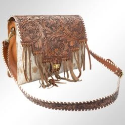 American Darling Conceal Carry Cowhide & Tooled Brief Case Tote -Western Cowboy Equipment ADBGI155