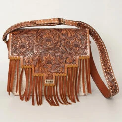 American Darling Conceal Carry Cowhide & Tooled Brief Case Tote -Western Cowboy Equipment ADBGI155 B