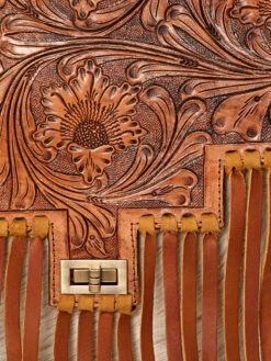 American Darling Conceal Carry Cowhide & Tooled Brief Case Tote -Western Cowboy Equipment ADBGI155 C