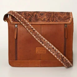 American Darling Conceal Carry Cowhide & Tooled Brief Case Tote -Western Cowboy Equipment ADBGI155 F