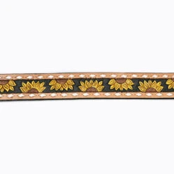 American Darling Tooled Sunflower Belt -Western Cowboy Equipment ADBLF102D
