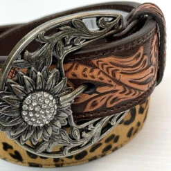 Leopard Sunflower Tooled Belt 7 Leopard Sunflower Tooled Belt -Western Cowboy Equipment Angel Ranch D140001802 3 1024x1024 950a8b46 2d33 482d a5fa c252988738d8