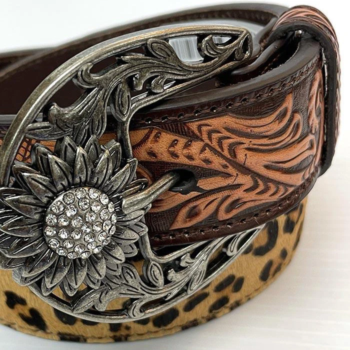 Leopard Sunflower Tooled Belt 5 Leopard Sunflower Tooled Belt - Image 3